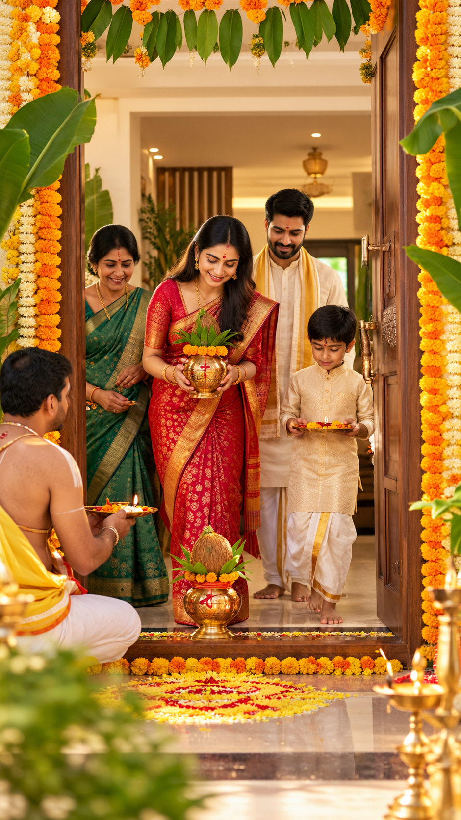 Golden Griha Pravesh ceremony
